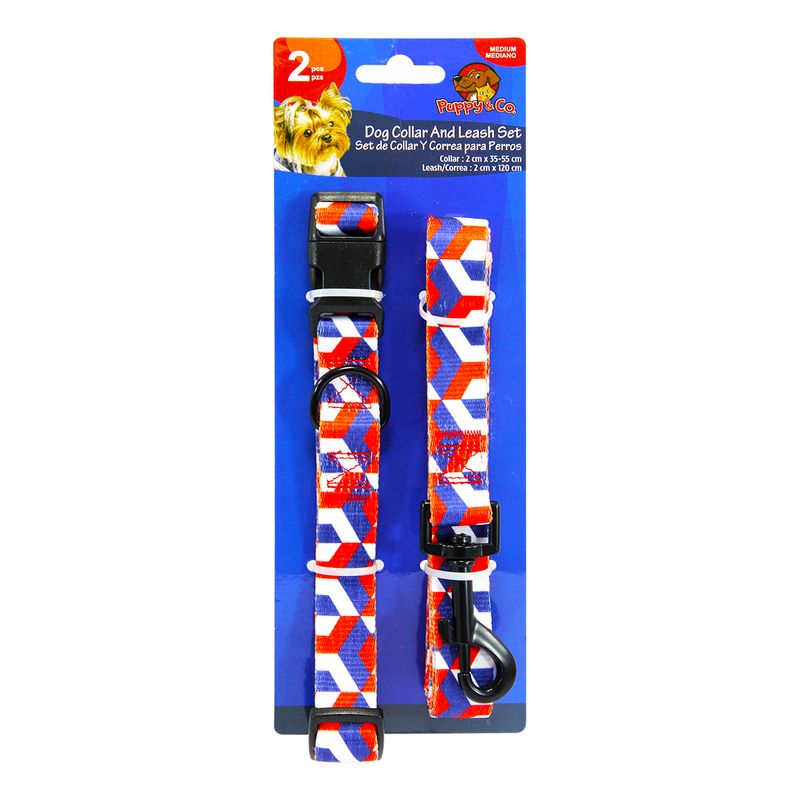 Set-de-collar-y-correa-para-perro-con-diseño-de-figuras-tridimensionales---PUPPY---CO.