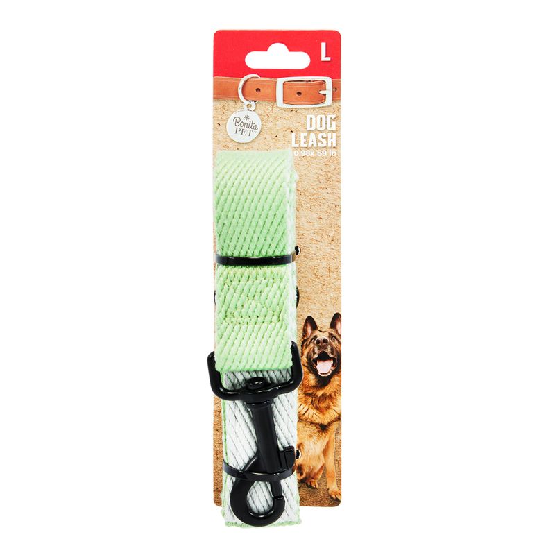 Correa-de-perro-talla-L-color-verde-y-blanco-de-poliester.---BONITA-PET