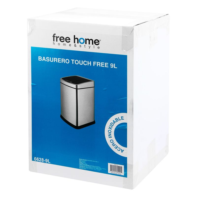 Basurero--Touch-Free--de-9-lt-color-plateado-con-alimentacion-de-4-pilas-AAA.---FREE-HOME