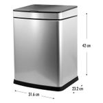 Basurero-plateado--Touch-free--con-15-lt-de-capacidad.---FREE-HOME