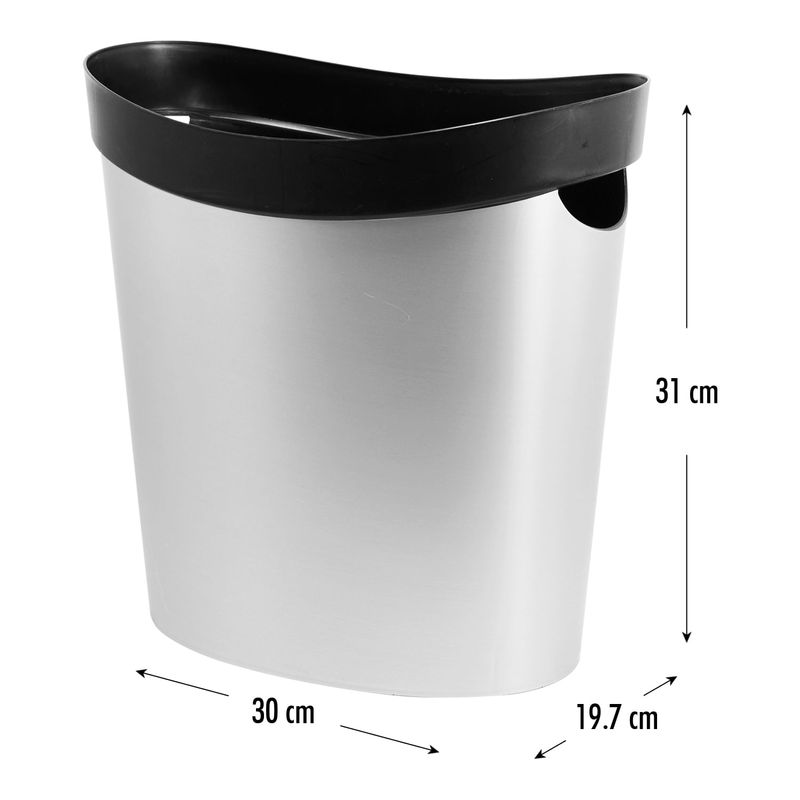 Papelera-ovalada-plastica-de-12-lt-con-diseño-metalico-con-negro.---EZY-STORAGE