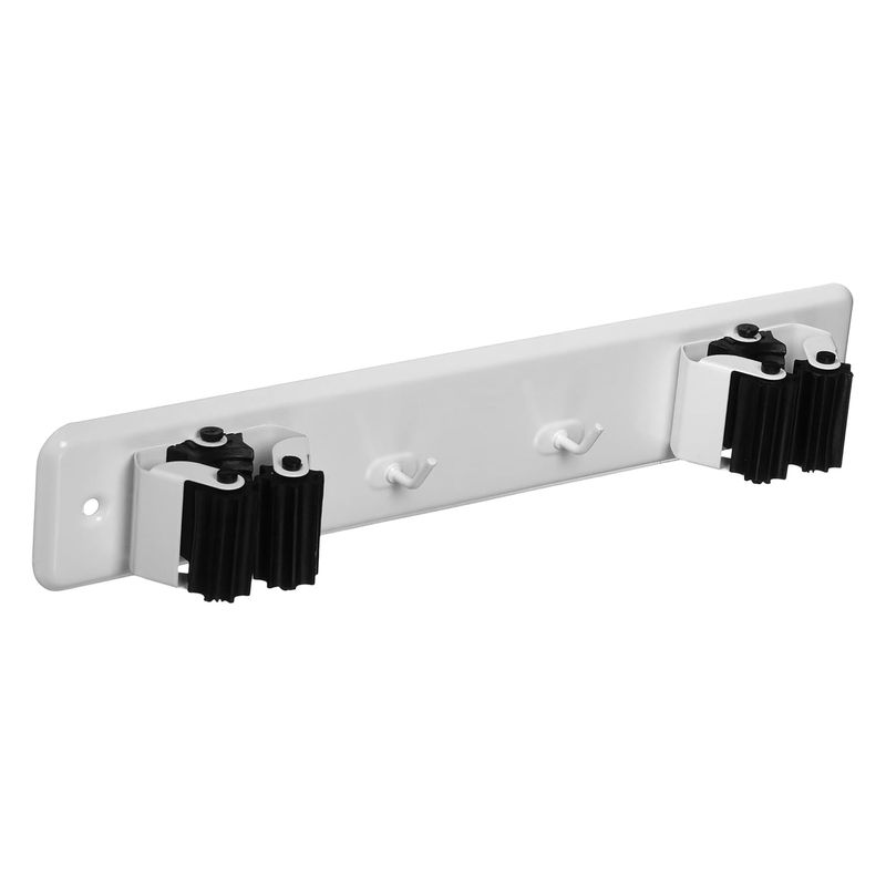 Cuelga-escobas-metalico-doble-color-blanco-con-rodillos-y-2-ganchos-multiusos.---BRINOX