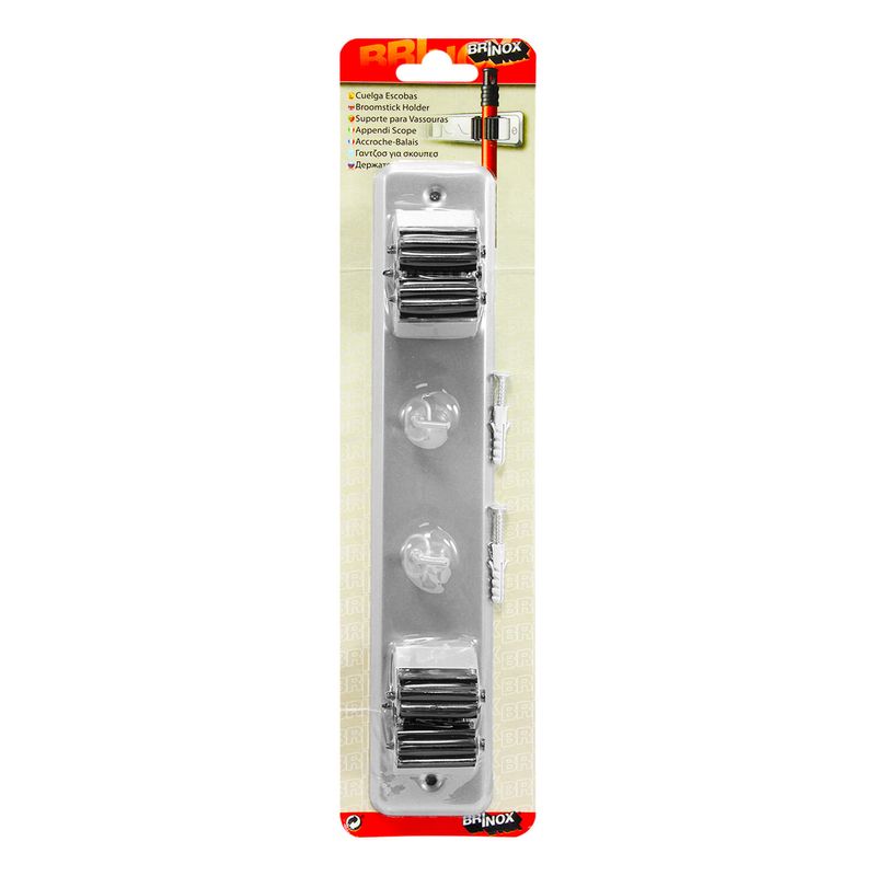 Cuelga-escobas-metalico-doble-color-plateado-con-rodillos-y-2-ganchos-multiusos.---BRINOX