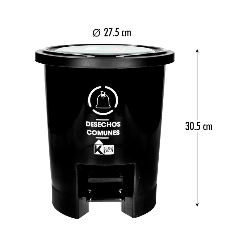 Tacho-duplo-RED-para-reciclaje-NEGRO-con-capacidad-de-10-lts.---CASA-PICA