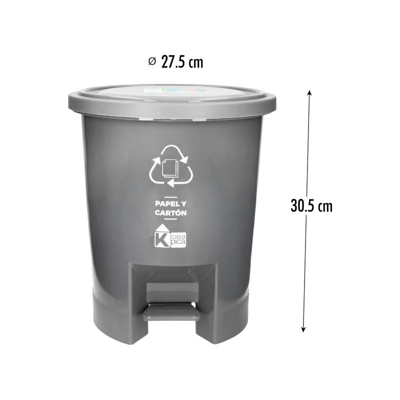 Tacho-duplo-RED-para-reciclaje-GRIS-con-capacidad-de-10-lts.---CASA-PICA
