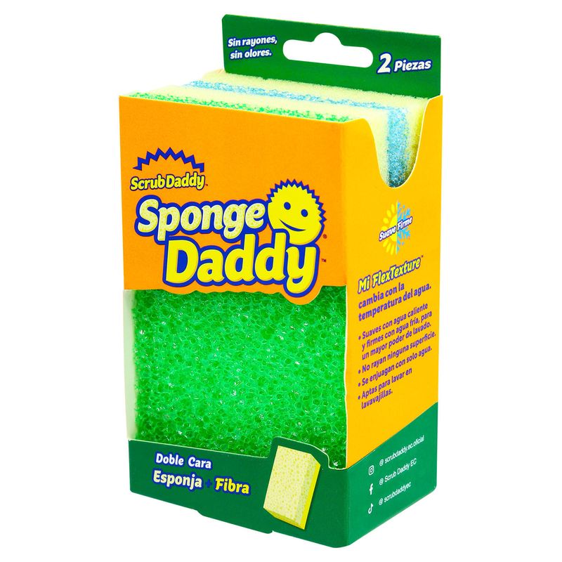 Esponja-de-doble-cara--esponja-y-fibra--en-set-de-dos-unidades.---SCRUB-DADDY