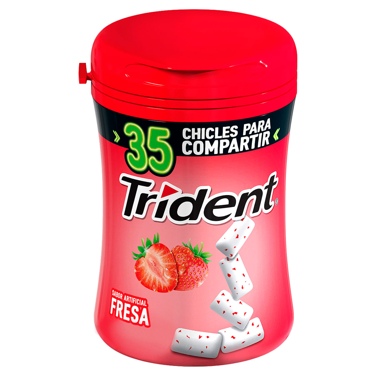 Chicles sin azucar con sabor artificial a FRESA; Estuche x 35 chicles ...