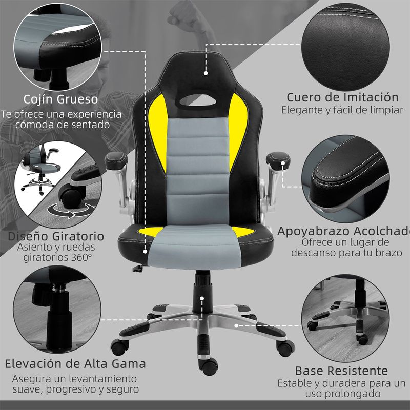 Silla-de-oficina-tipo-GAMER-hecha-de-cuero-esponja-y-nylon.-uenta-con-apoya-brazos-y-ruedas.---MAY-S
