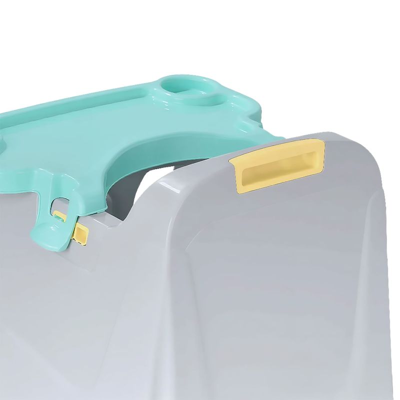 Silla-comedor-plastico-color-menta-y-gris-para-bebes.---RIMAX