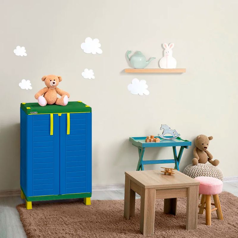 Armario-infantil-para-NIÑO-con-puertas-3-niveles-multicolor.---RIMAX