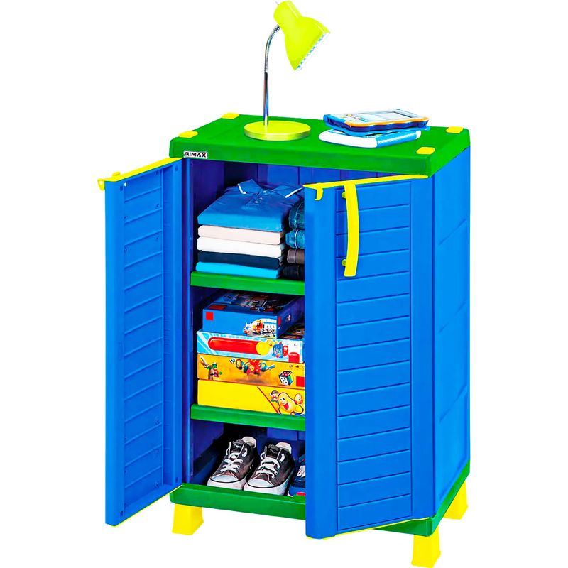 Armario-infantil-para-NIÑO-con-puertas-3-niveles-multicolor.---RIMAX
