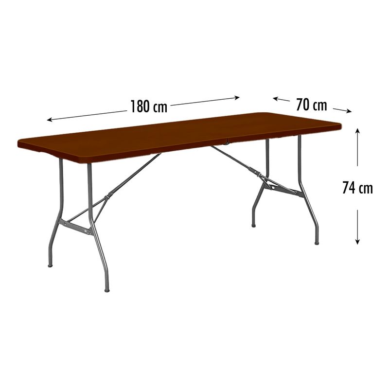 Mesa-plegable-plastica-de-color-cafe-de-180-x-70-x-74cm.---MAY-S