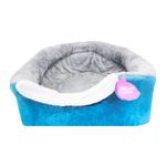 Cama-2-en-1-para-gato-en-color-turquesa-y-gris-talla-L---VIDA-DE-GATO