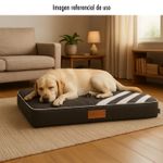 Cama--Roco--para-perros-medianos-color-negro-con-franjas-blancas.---VIDA-DE-PERRO