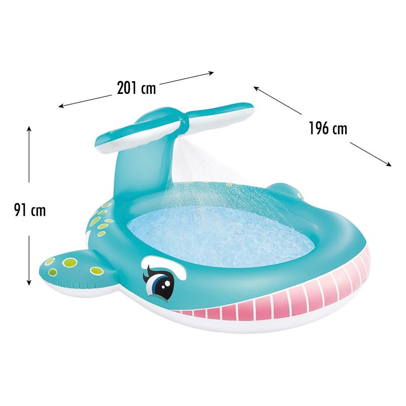 Piscina-inflable-con-forma-de-ballena-y-funcion-de-aspersor.---INTEX