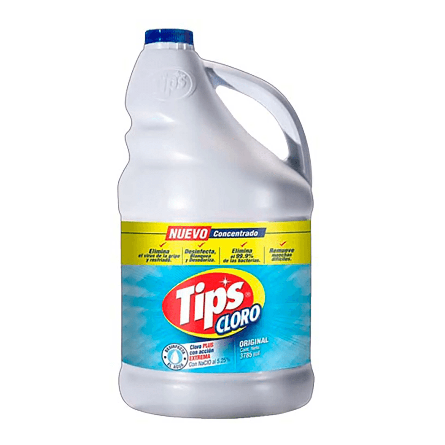 Cloro original super concentrado multiusos; 1 gl Botella 1U - TIPS - Kywi