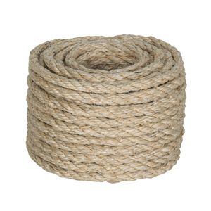 Cuerda de Sisal natural trenzado de 15 m x 8 mm de diámetro para uso doméstico y decorativo. - FIERO
