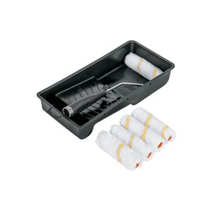 Kit de minirodillo con 5 repuestos y bandeja para pintar. - TRUPER