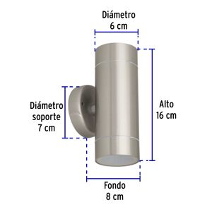 Lámpara exterior de pared con dos spots de luz y 50 W de potencia. - VOLTECK