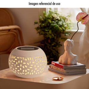 Farol solar negro circular con agujeros, plástico, modelos surtidos. - H&S COLLECTION