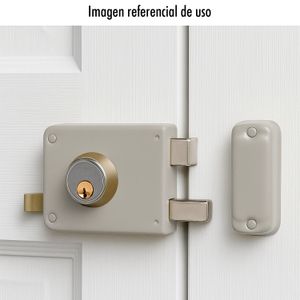 Cerradura de sobreponer DERECHA, para puertas abatibles, con cilindro suelto. Incluye 3 llaves. - FANAL