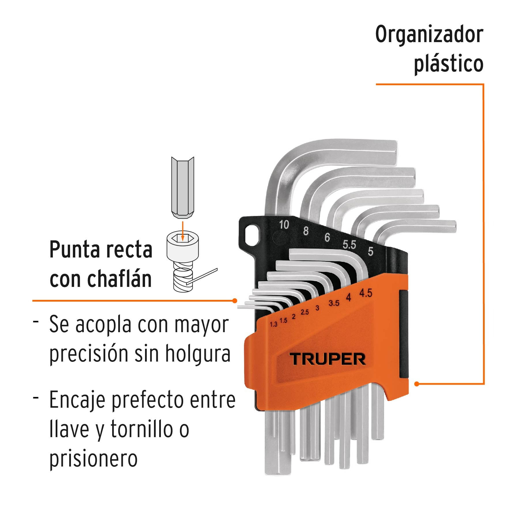 Litoexpe 10 Llaves Hexagonales Estándar De 18 Pulgadas Con Bucle