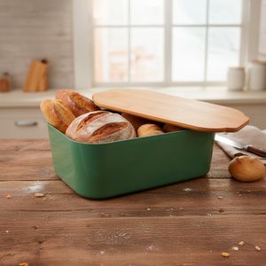 Panera Bowl para pan, con tapa bambú, de 33 x 12 x 18,5 cm. - EXCELLENT HOUSEWARE