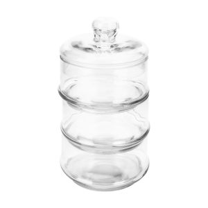 Tarro de almacenamiento de vidrio, 3 niveles con tapa. - EXCELLENT HOUSEWARE