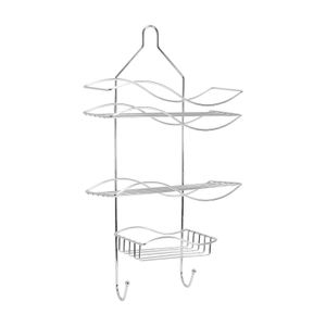 Organizador metálico de ducha de 2 niveles + jabonera. - K HOME