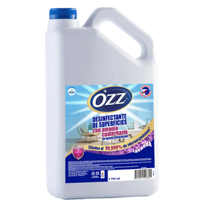 Limpiador desinfectante con AMONIO CUATERNARIO y aroma lavanda; 1 gl. - OZZ