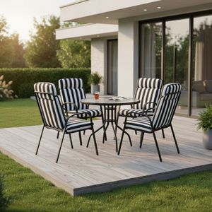 Set P/Patio 5Pzs Drm Mesa/4Sillas/Y Cojines - DRM