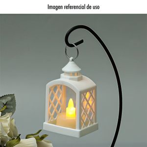 Farol pequeño plástico con vela LED de luz cálida. - BLITZ