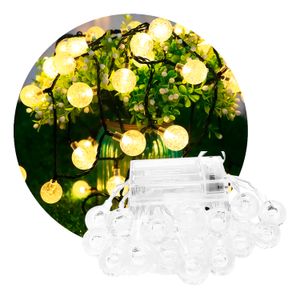 Cadena decorativa LED mini bombillos de color transparente, funciona con pilas (no incluídas). - BLITZ