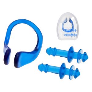Kit de piscina juego de tapones y pinza para nariz y oídos, color azul, viene con estuche. - INTEX