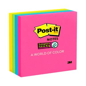 Notas adhesivas POST IT, de colores, 300 hojitas de 7.6 x 7.6 cm. - ORGILL
