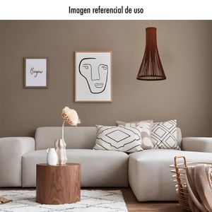 Lámpara colgante color chocolate tipo campana, hecha de bambú. - IKE LITE