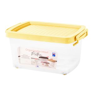 Organizador móvil Rattan 2 dorado con diseño de navidad, de plástico. - PLAPASA