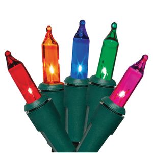 Juego de 100 luces navideñas incandescentes con cable verde. - HOMETOWN HOLIDAYS