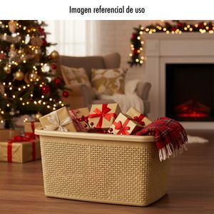 Cesto navideño "Spirella" tamaño Large en color dorado. - PLAPASA