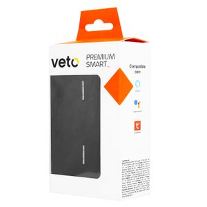 Interruptor inteligente "Premium Smart" doble en color negro. - VETO