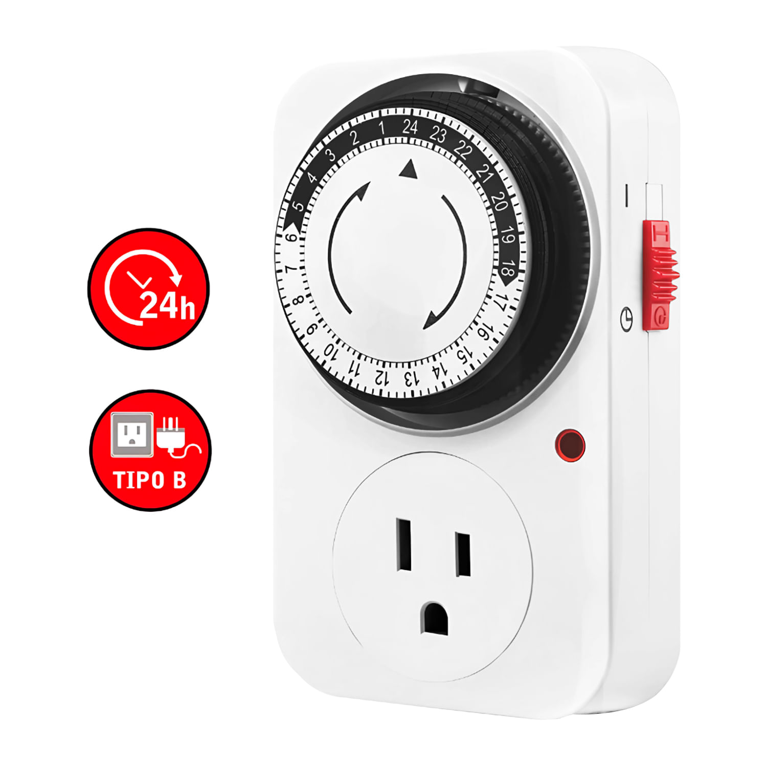 Timer o temporizador con 1 toma, de 24h para uso interior. - BLITZ - Kywi