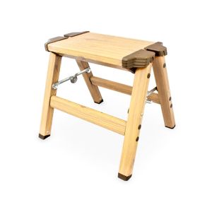 Escalera de 1 peldaño, capacidad de carga hasta 150 kg, hecho de madera, color natural. - WRT