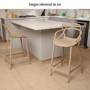 Taburete "Art Sidney" con apoya brazos, color beige, capacidad hasta 400 lbs. - CASA PICA