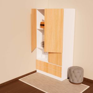 Mueble para clóset de melamina de 220 x 104 x 58.5 cm. - FALUM