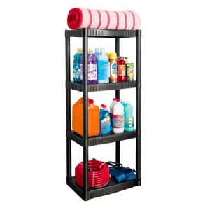Estantería plástica multiusos de 123 x 56 x 36 cm con 4 niveles; resiste hasta 108 kg. - PRETUL
