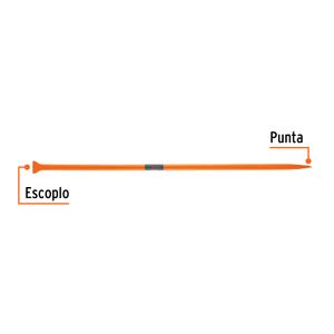 Barra de 1-1/4" x 175 cm de punta y escoplo de 80 mm. - TRUPER