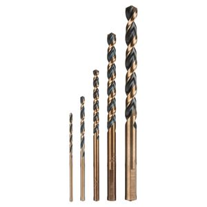 Juego de 5 brocas HSS TRUGOLD multimaterial de 1/16" a 1/4" de acero M2. - TRUPER EXPERT