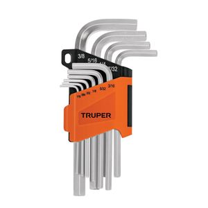 Juego 10 llaves allen STD ESTÁNDAR punta hexagonal con organizador plástico abatible. - TRUPER