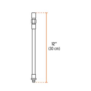 Extensión flexible de 12" - 1/8" - 27 NPT hasta 10.000 PSI para engrasador manual. - TRUPER