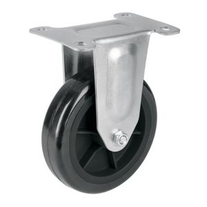 Garrucha de 5" (125 mm) para cargas de hasta 150 kg con placa fija de acero galvanizado. - FIERO